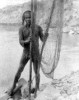 Yuman fisherman with net